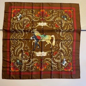 Authentic HERMES “Cheval Turc” Silk Scarf 1969 pre-owned